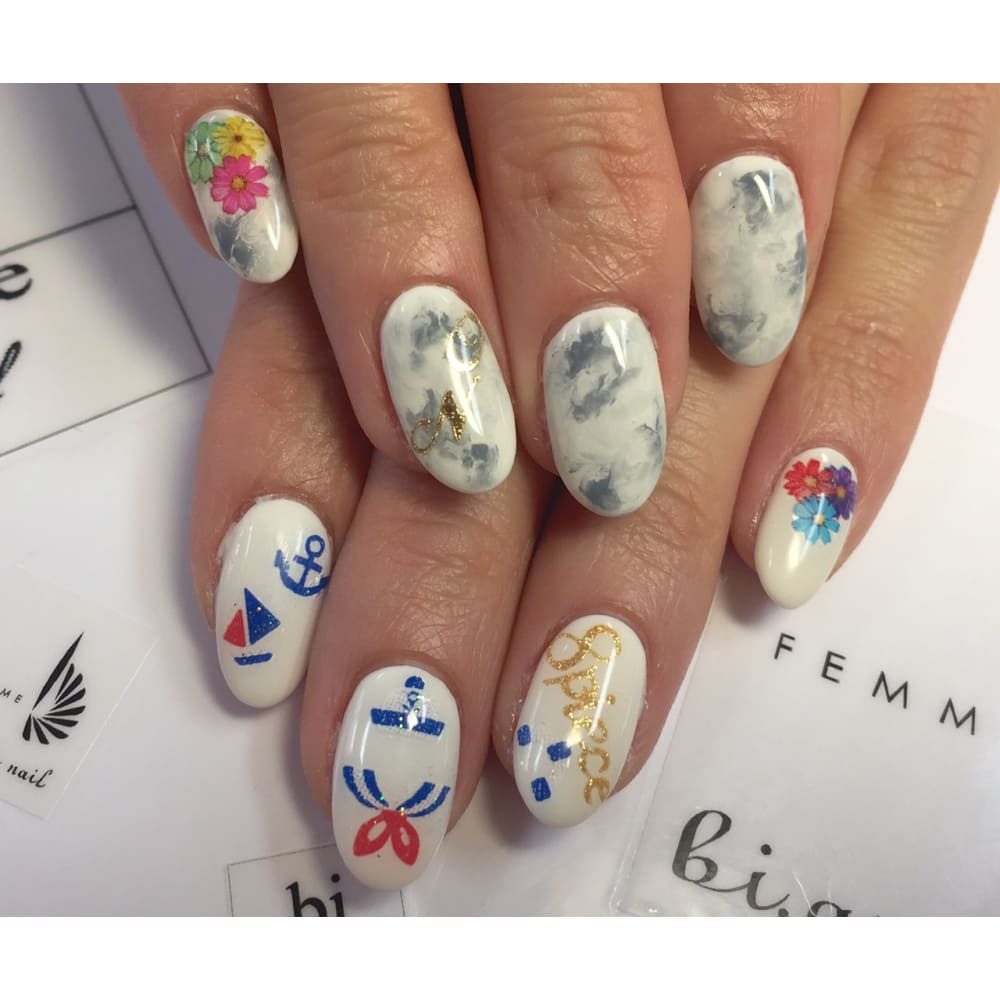 マリンネイル Bi Grace Nail ビ グレイスネイル のネイルデザイン マリンネイル Bi Grace Nail ビ グレイスネイル のネイルデザイン