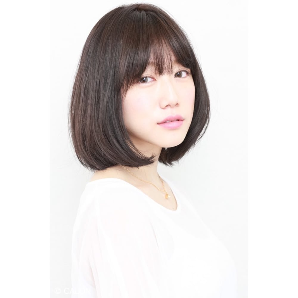 内巻きワンカールの暗髪ワンレングスボブ Beautycare Calon 銀座