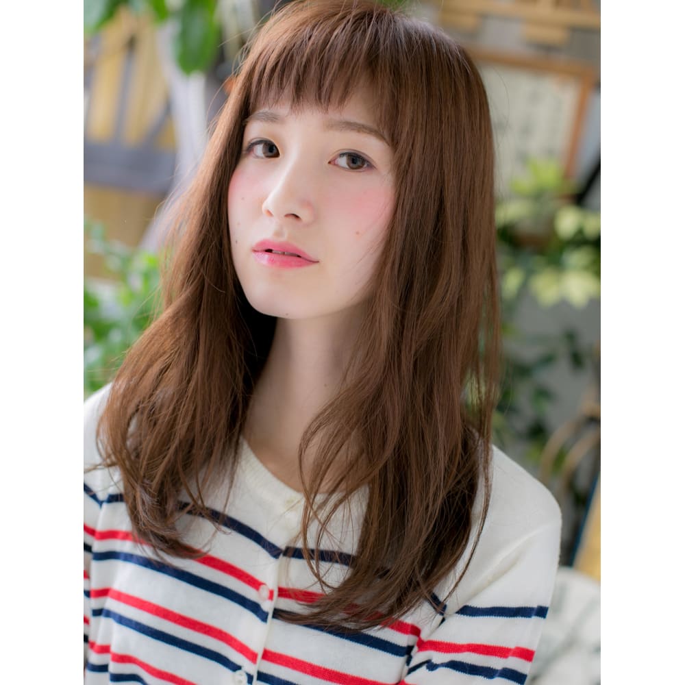 斜めバング アシンメトリー小顔ロング Cover Hair Spa Bliss 斜めバング アシンメトリー小顔ロング Cover Hair Spa Bliss