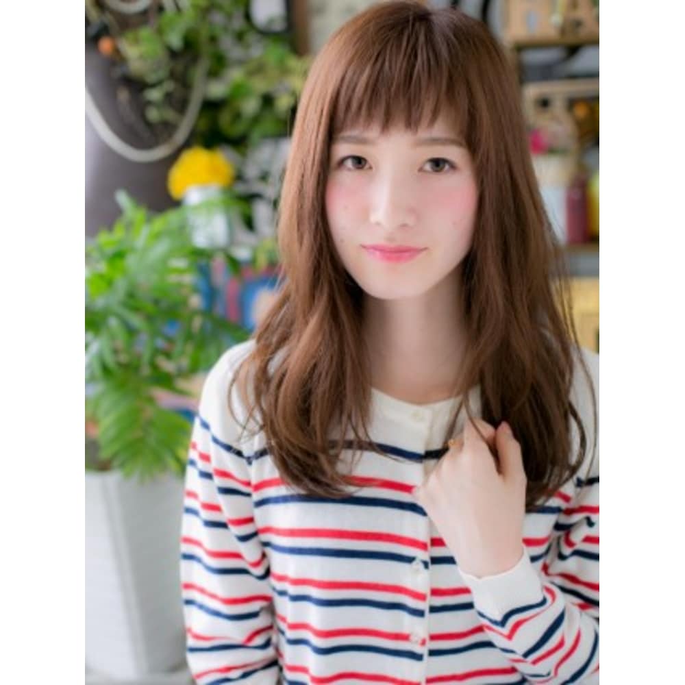 斜めバング アシンメトリー小顔ロング Cover Hair Bliss 上尾西口店 カバーヘアブリス アゲオニシグチテン のヘアスタイル 美容院 美容室を予約するなら楽天ビューティ