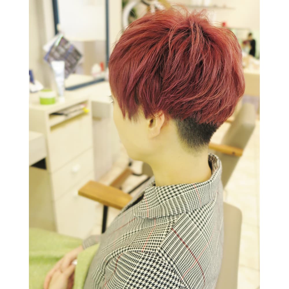 ツーブロックレッドヘアー Visage 浦安 Fine ヴィサージュウラヤスファイン のヘアスタイル 美容院 美容室を予約するなら楽天ビューティ