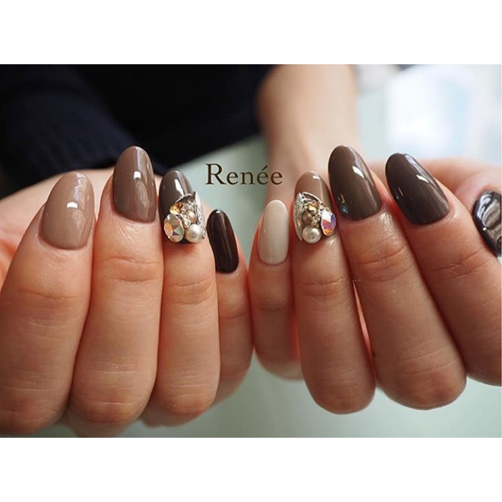 ブラウン Nailsalon Renee ネイルサロンレネ のネイルデザイン ネイル まつげサロンを予約するなら楽天ビューティ