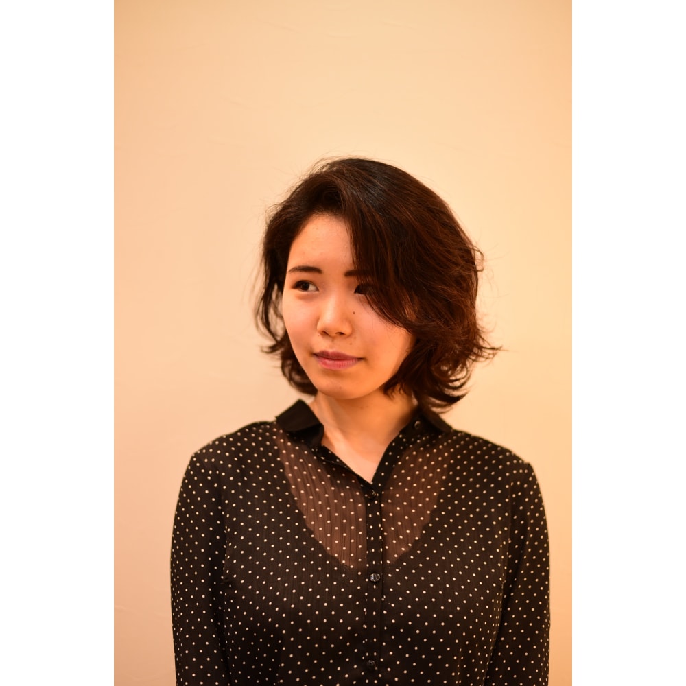 デジタルパーマ ミディアムver 前髪生え際のみ縮毛矯正 L Ange De Fuji ランジュドフジ のヘアスタイル 美容院 美容室を予約するなら楽天ビューティ