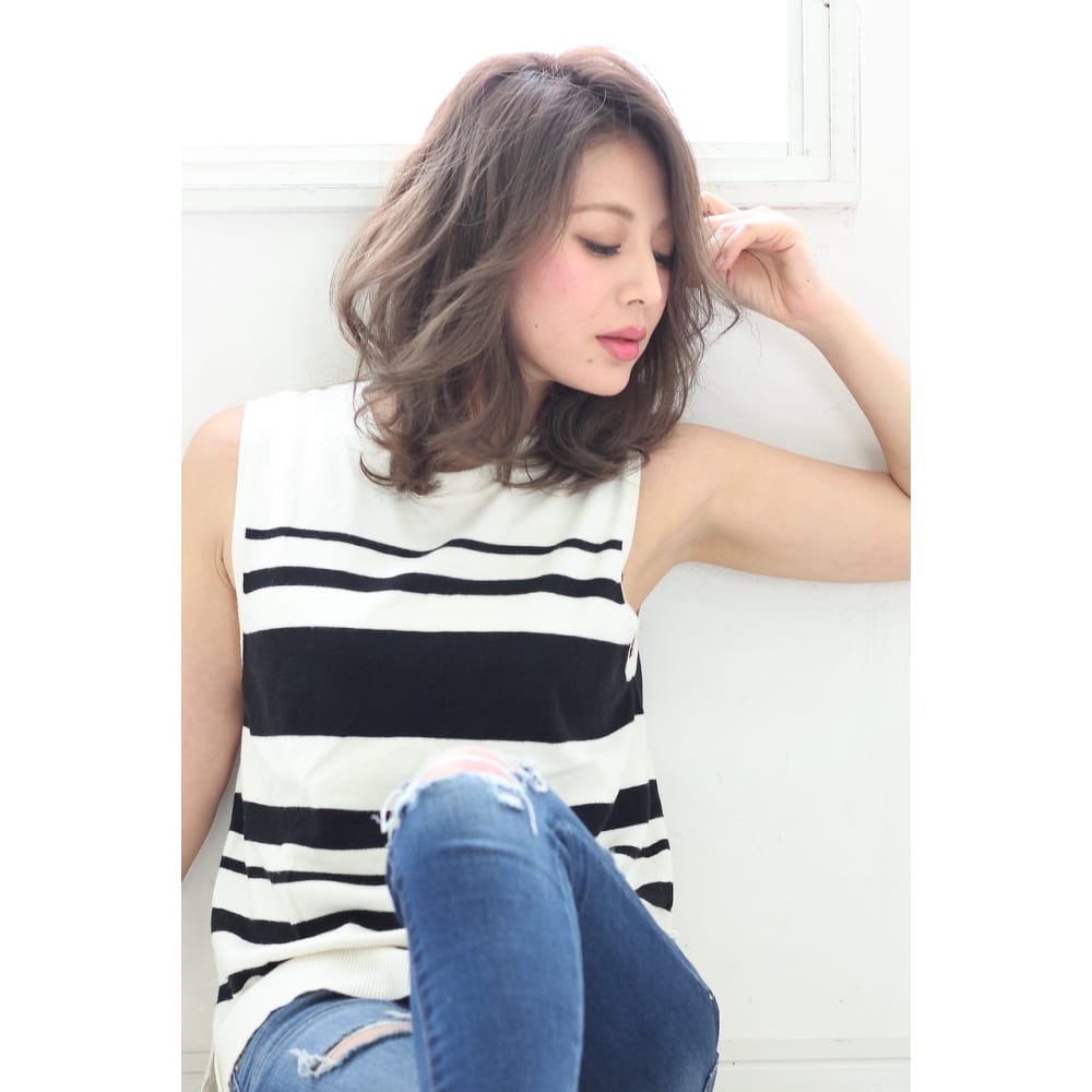 大人ラフミディアム 外国人風抜け感ベージュ Felicita岡本店 大人ラフミディアム 外国人風抜け感ベージュ Felicita岡本店