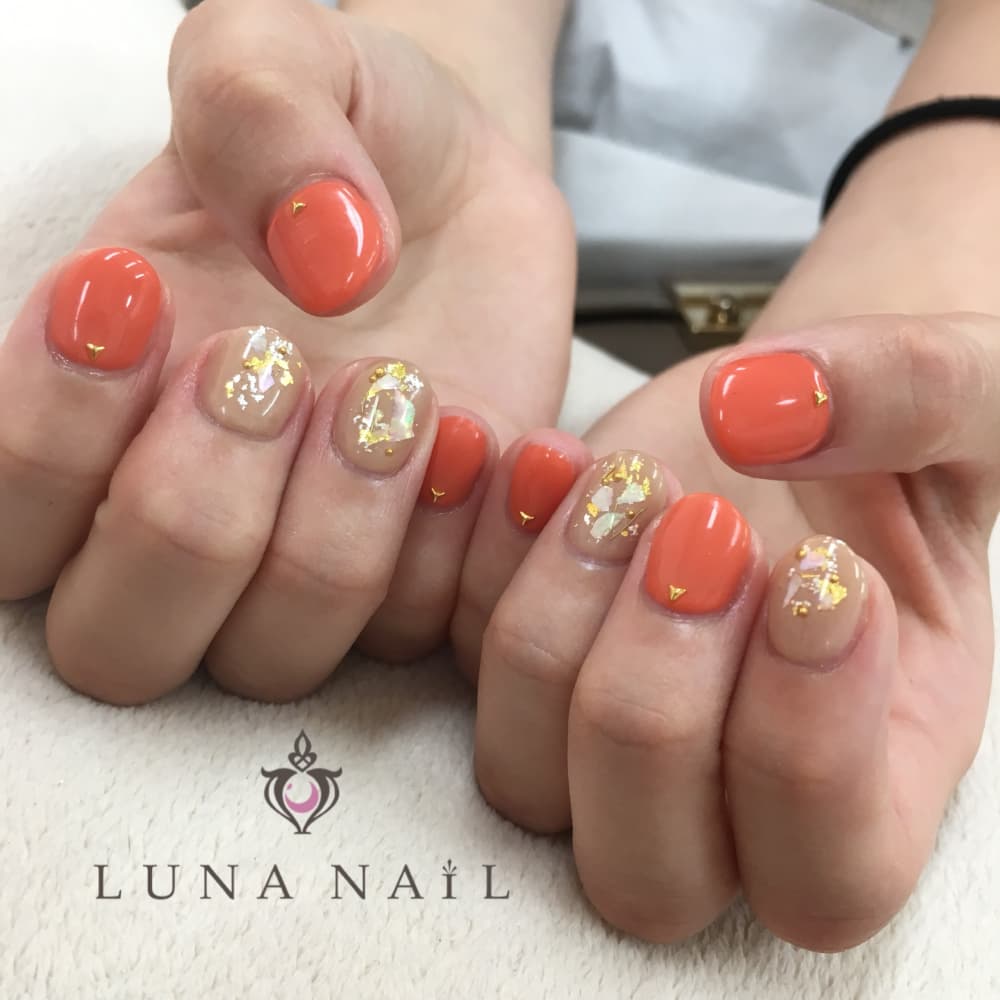 オレンジネイル Luna Nail ルナネイル のネイルデザイン ネイル まつげサロンを予約するなら楽天ビューティ オレンジネイル Luna Nail ルナネイル のネイルデザイン ネイル まつげサロンを予約するなら楽天ビューティ