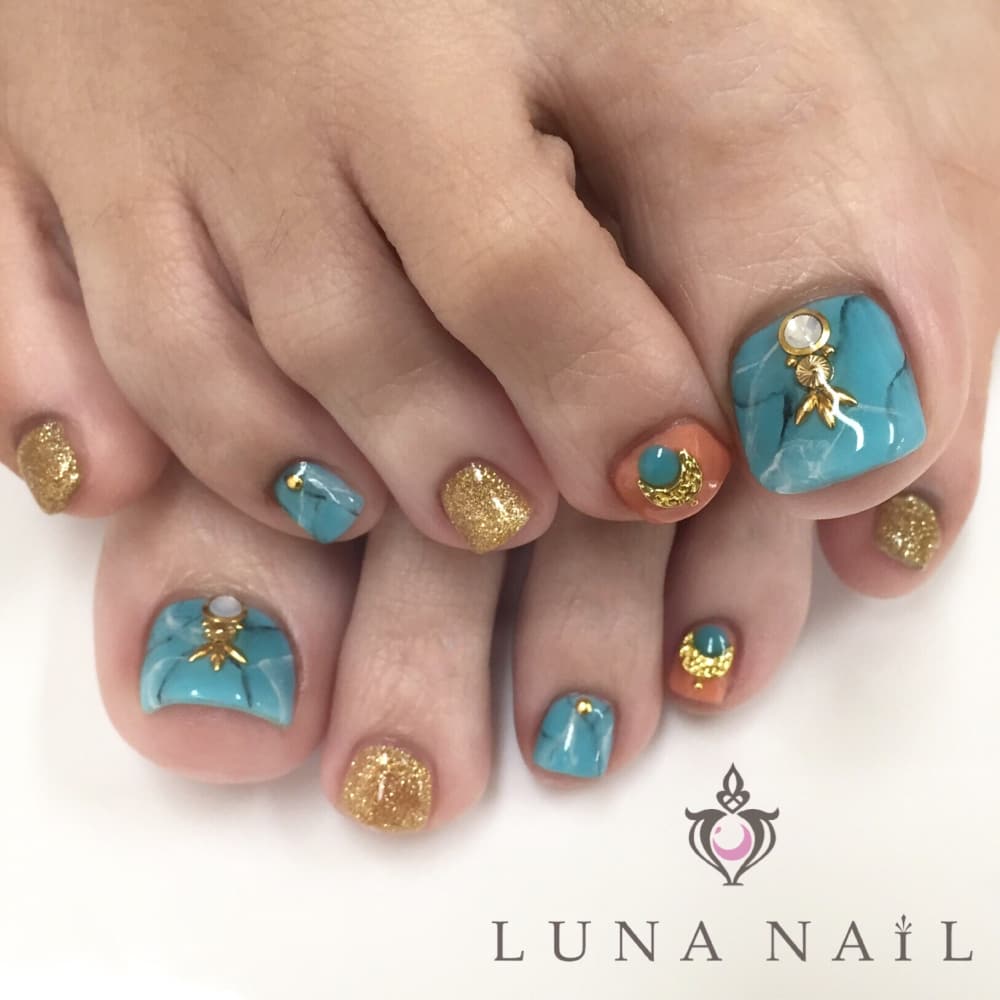 ターコイズネイル Luna Nail ルナネイル のネイルデザイン ネイル まつげサロンを予約するなら楽天ビューティ