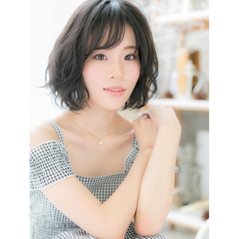 愛され女子の黒髪xくせ毛風モテカール Mods Hair 越谷モッズヘア