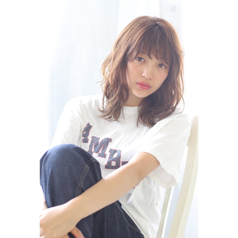 ひし形シルエットデジタルパーマミディ Hair Resort Valentine ヘアリゾートバレンタイン のヘアスタイル 美容院 美容室を予約するなら楽天ビューティ