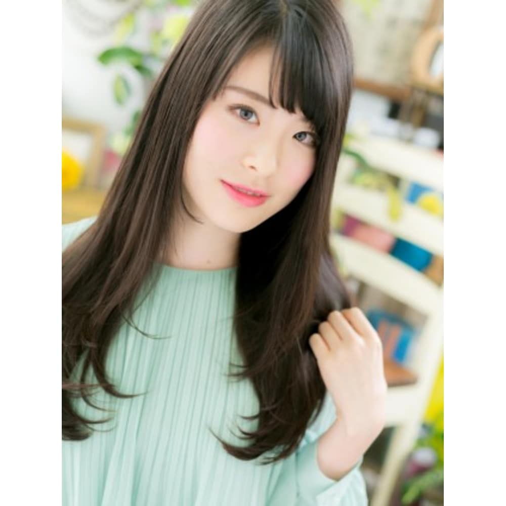 黒髪も 斜めバング ロングストレート Cover Hair Bliss 大宮西口店 カバーヘアブリス オオミヤニシグチテン のヘアスタイル 美容院 美容室を予約するなら楽天ビューティ