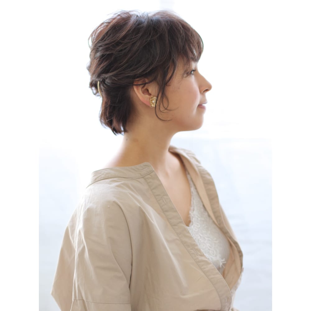 ショート ボブ 小顔 ヘアアレンジ 彡 ルーズ クラシカル Hair Resort Valentine ヘアリゾートバレンタイン のヘアスタイル 美容院 美容室を予約するなら楽天ビューティ
