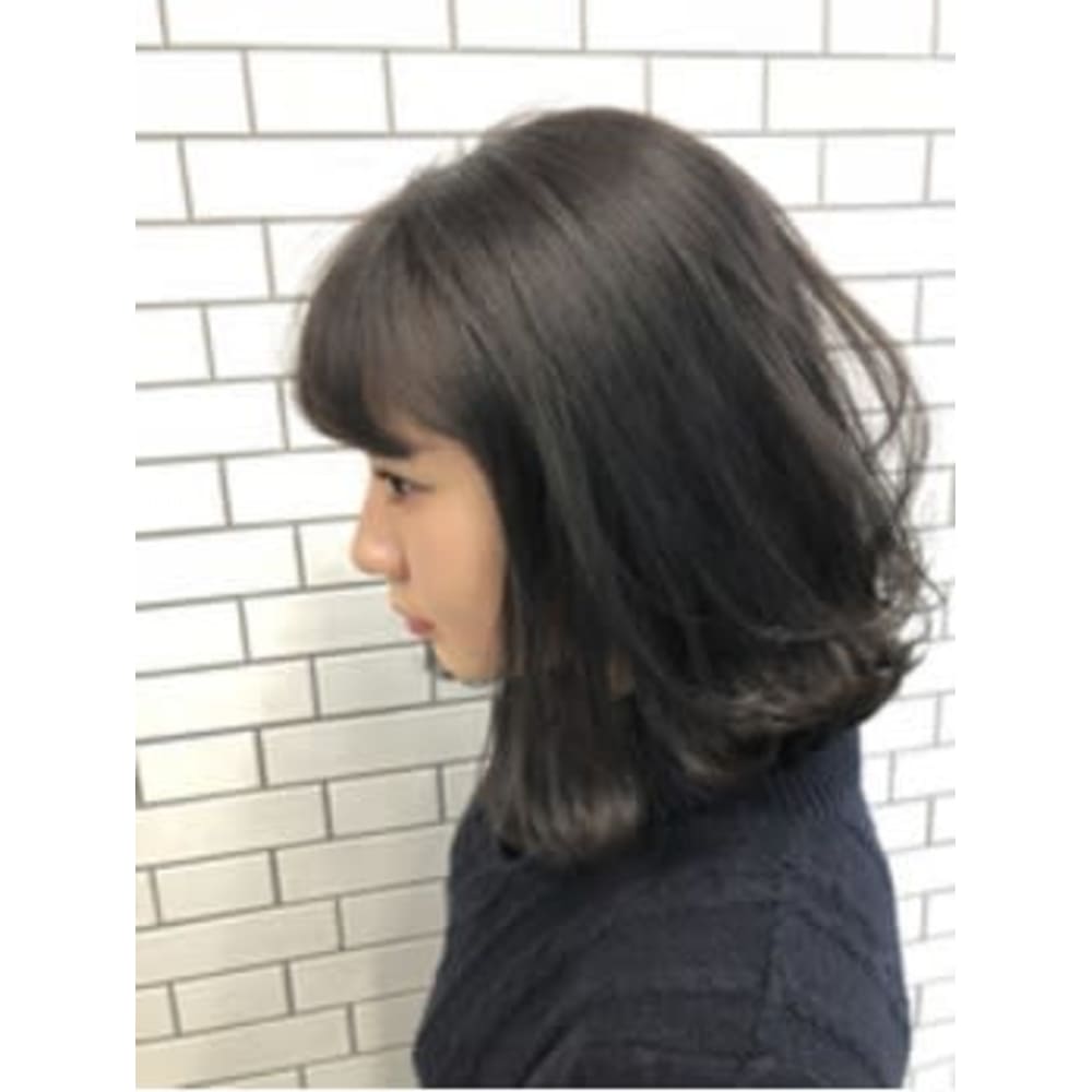 切りっぱなしボブ ワンレン ミルキーカラー Cecil Hair 広島本通店