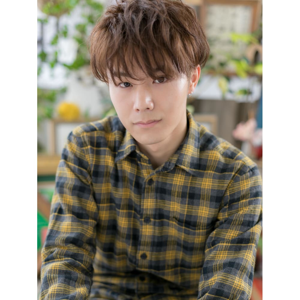 くせ毛風パーマのイケメン ソフトツーブロック ダブルバング Cover Hair Bliss 上尾西口店 カバーヘアブリス アゲオニシグチテン のヘアスタイル 美容院 美容室を予約するなら楽天ビューティ