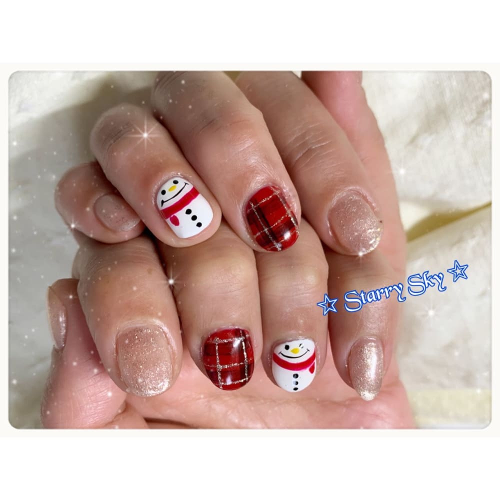 雪だるまネイル ネイルサロン Starry Sky ネイルサロン スターリィスカイ のネイルデザイン ネイル まつげサロンを予約するなら楽天ビューティ