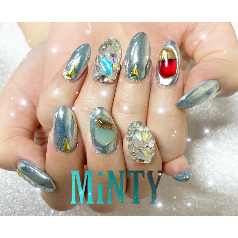 水色ミラー Minty Ikebukuro ミンティー イケブクロ のネイルデザイン ネイル まつげサロンを予約するなら楽天ビューティ 水色ミラー Minty Ikebukuro ミンティー イケブクロ のネイルデザイン ネイル まつげサロンを予約するなら楽天ビューティ