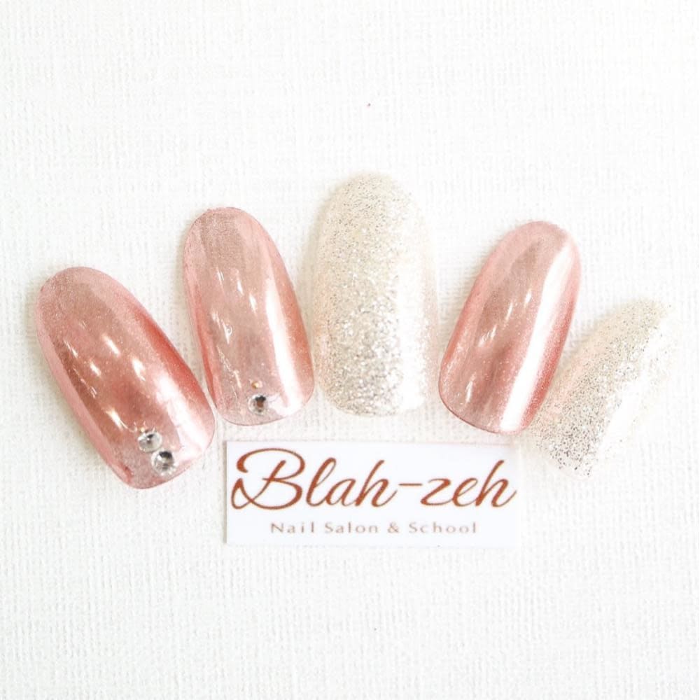 ピンクミラーネイル Blah Zeh ブラゼ のネイルデザイン ネイル まつげサロンを予約するなら楽天ビューティ