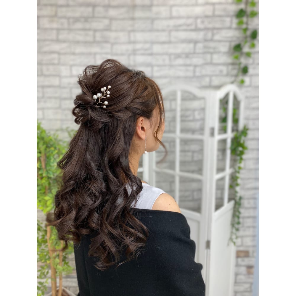 お呼ばれ 華やかハーフアップ Hair Make Studio Mimuro ヘアメイク スタジオ ミムロ のヘアスタイル 美容院 美容室を予約するなら楽天ビューティ
