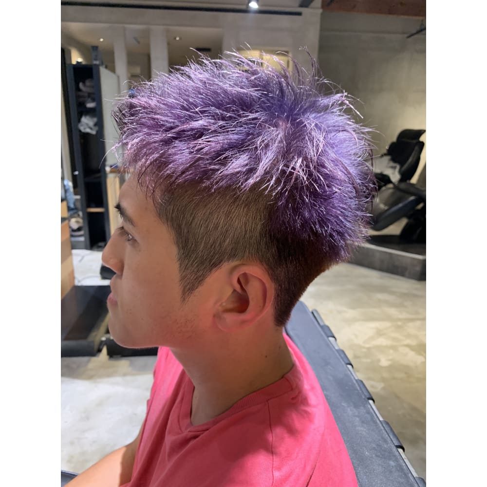 パープルアップバング Men S Hair Spice 駅前店 メンズ ヘア スパイス エキマエテン のヘアスタイル 美容院 美容室を予約するなら楽天ビューティ