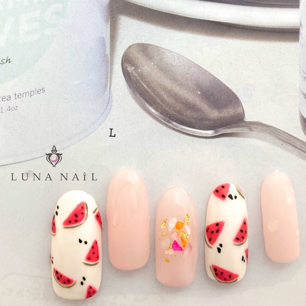 スイカ ピンク Luna Nail ルナネイル のネイルデザイン ネイル まつげサロンを予約するなら楽天ビューティ