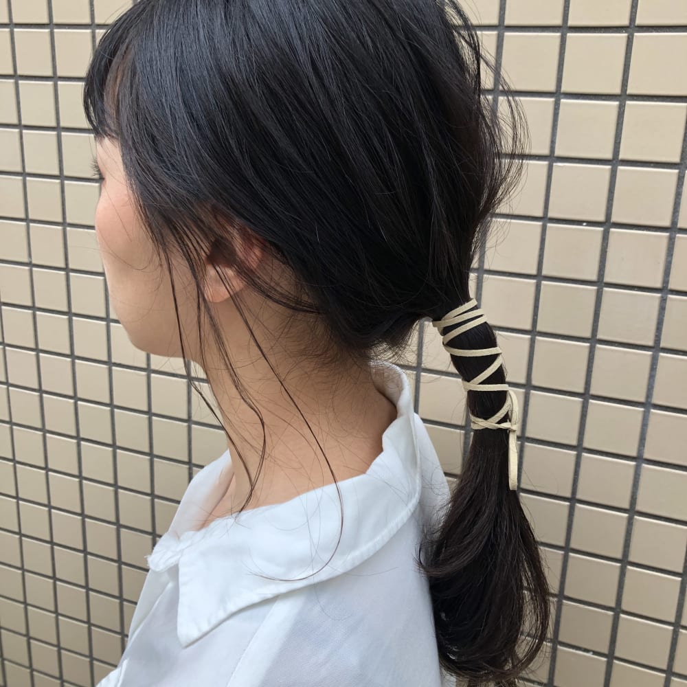簡単 大人可愛い紐アレンジ 個室 半個室 高品質プライベートサロン Miroa 天神今泉 ミロアヘアサロン のヘアスタイル 美容院 美容室を予約するなら楽天ビューティ