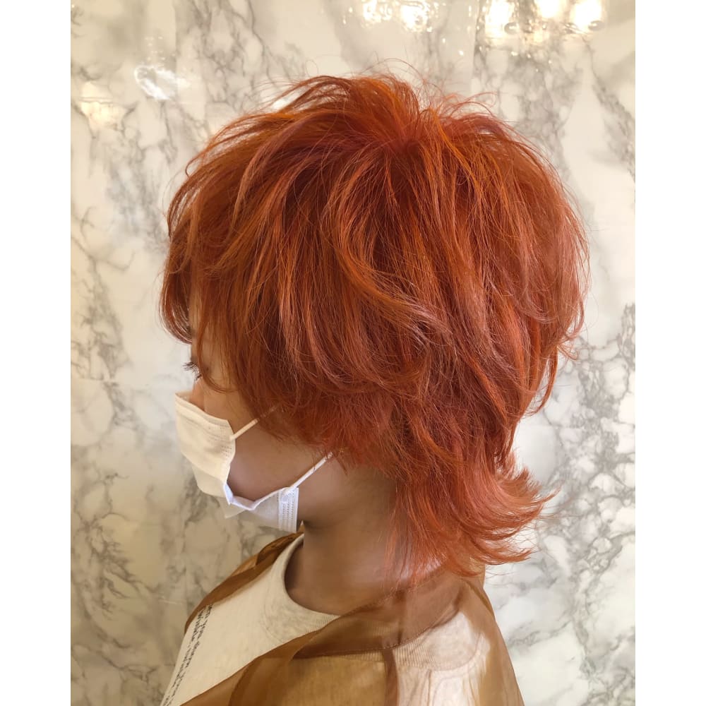 アプリコットオレンジのオレンジハイライト Flow フロー のヘアスタイル 美容院 美容室を予約するなら楽天ビューティ