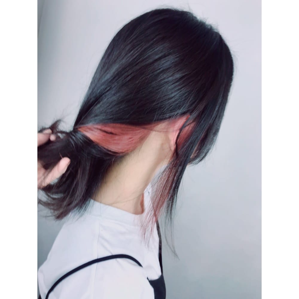 ポイントカラー イヤリングカラー ピンク 黒髪 Brocante Luxbeブロカントラックスビー立川北口店 ブロカントラックスビータチカワキタグチテン のヘアスタイル 美容院 美容室を予約するなら楽天ビューティ