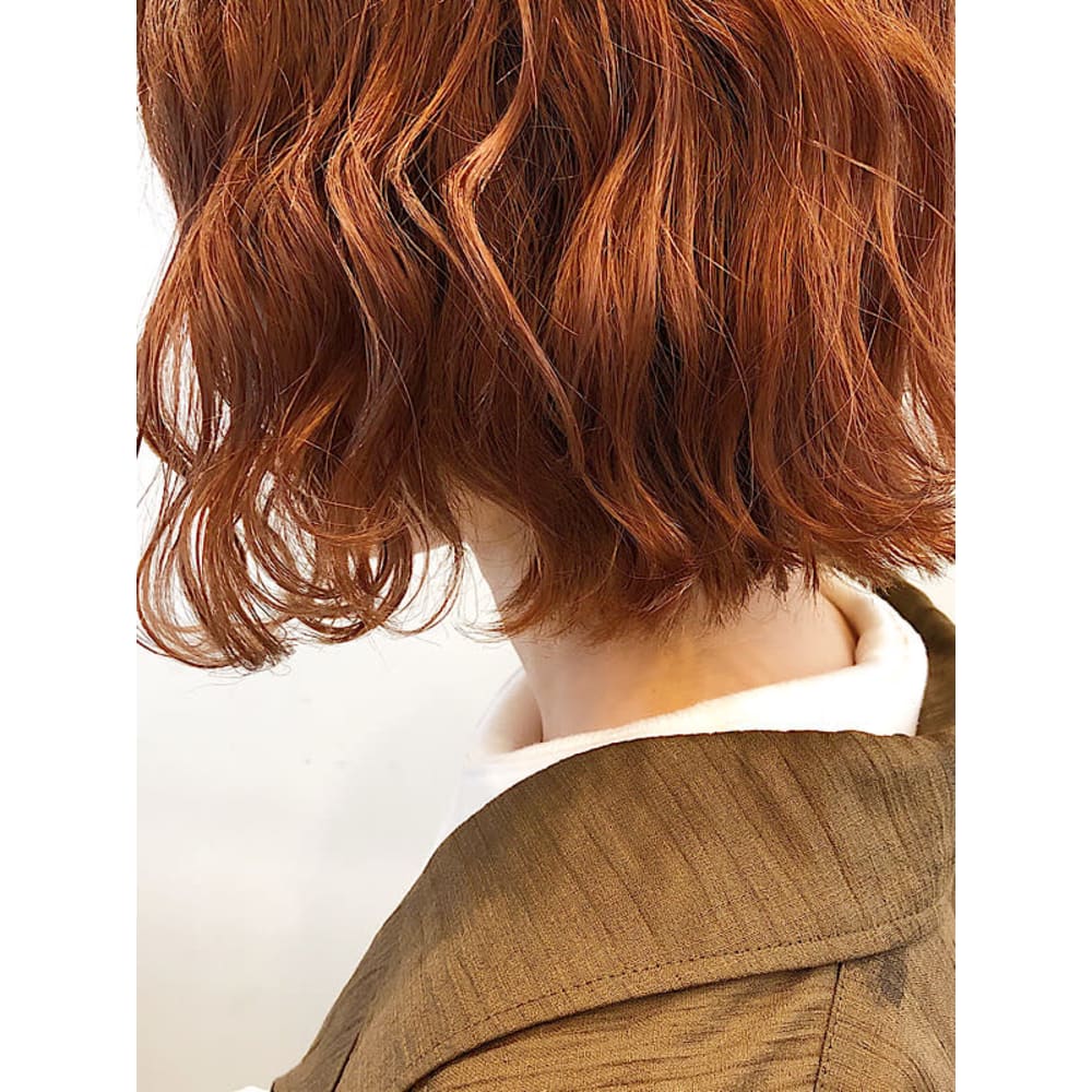 肌馴染みがいいオレンジベージュカラー 切りっぱなしボブ Beautrium Ginza ビュートリアム のヘアスタイル 美容院 美容室を予約するなら楽天ビューティ