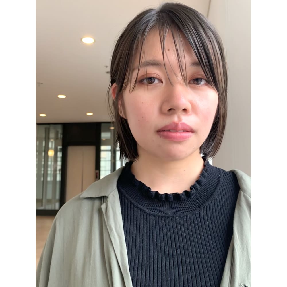 ナチュラル ミニボブ シースルーバング Beautrium 神戸 ビュートリアムコウベ のヘアスタイル 美容院 美容室を予約するなら楽天ビューティ