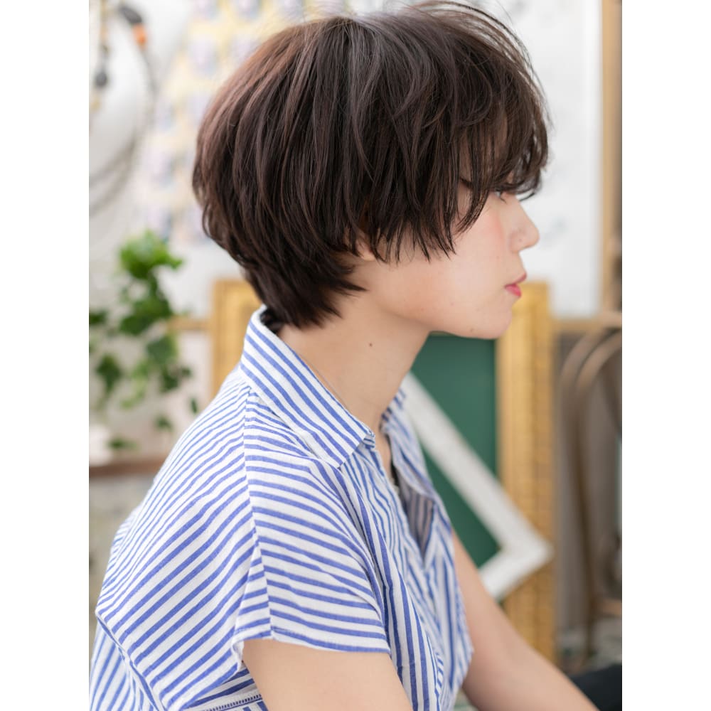 黒髪も 外国人風ニュアンスカラーショート 無造作パーマ Cover Hair Bliss 大宮西口店 カバーヘアブリス オオミヤニシグチテン のヘアスタイル 美容院 美容室を予約するなら楽天ビューティ