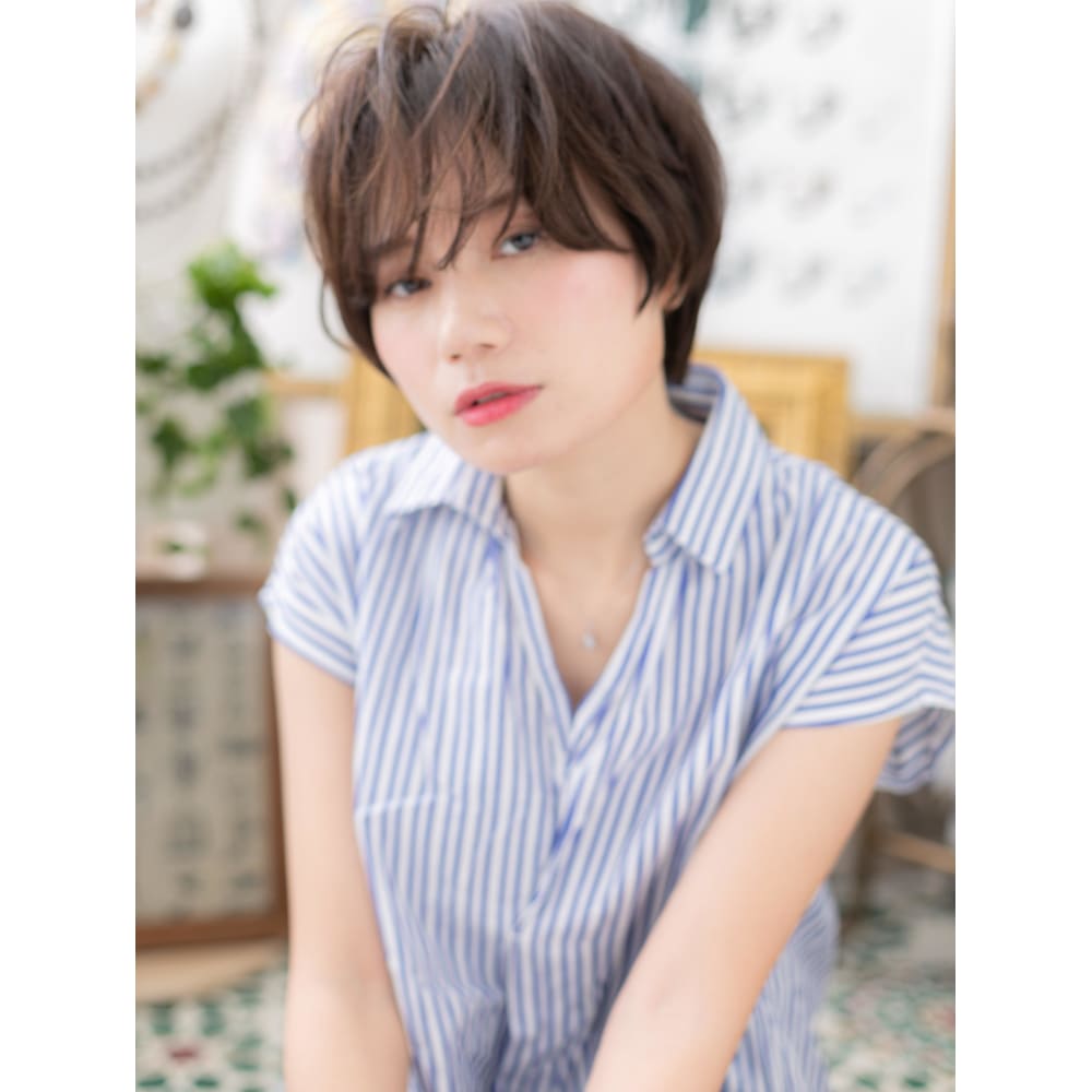 黒髪も 外国人風ニュアンスカラーショート 無造作パーマ Cover Hair Bliss 大宮西口店 カバーヘアブリス オオミヤニシグチテン のヘアスタイル 美容院 美容室を予約するなら楽天ビューティ