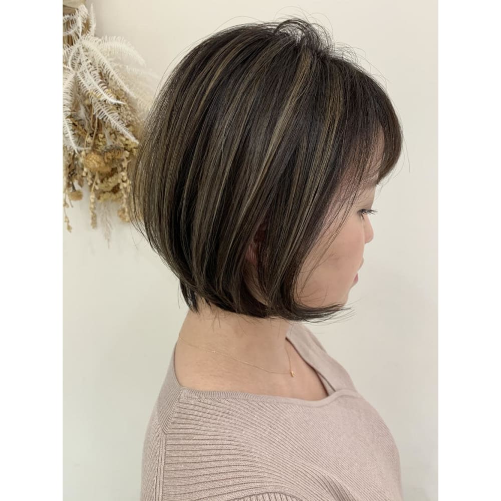 白髪ぼかし ハイライトシナモン Marju銀座 マージュギンザ のヘアスタイル 美容院 美容室を予約するなら楽天ビューティ