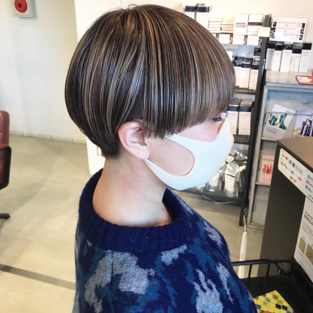 マッシュショート ハイライト A S Hair 新小岩店 アズヘアー シンコイワテン のヘアスタイル 美容院 美容室を予約するなら楽天ビューティ