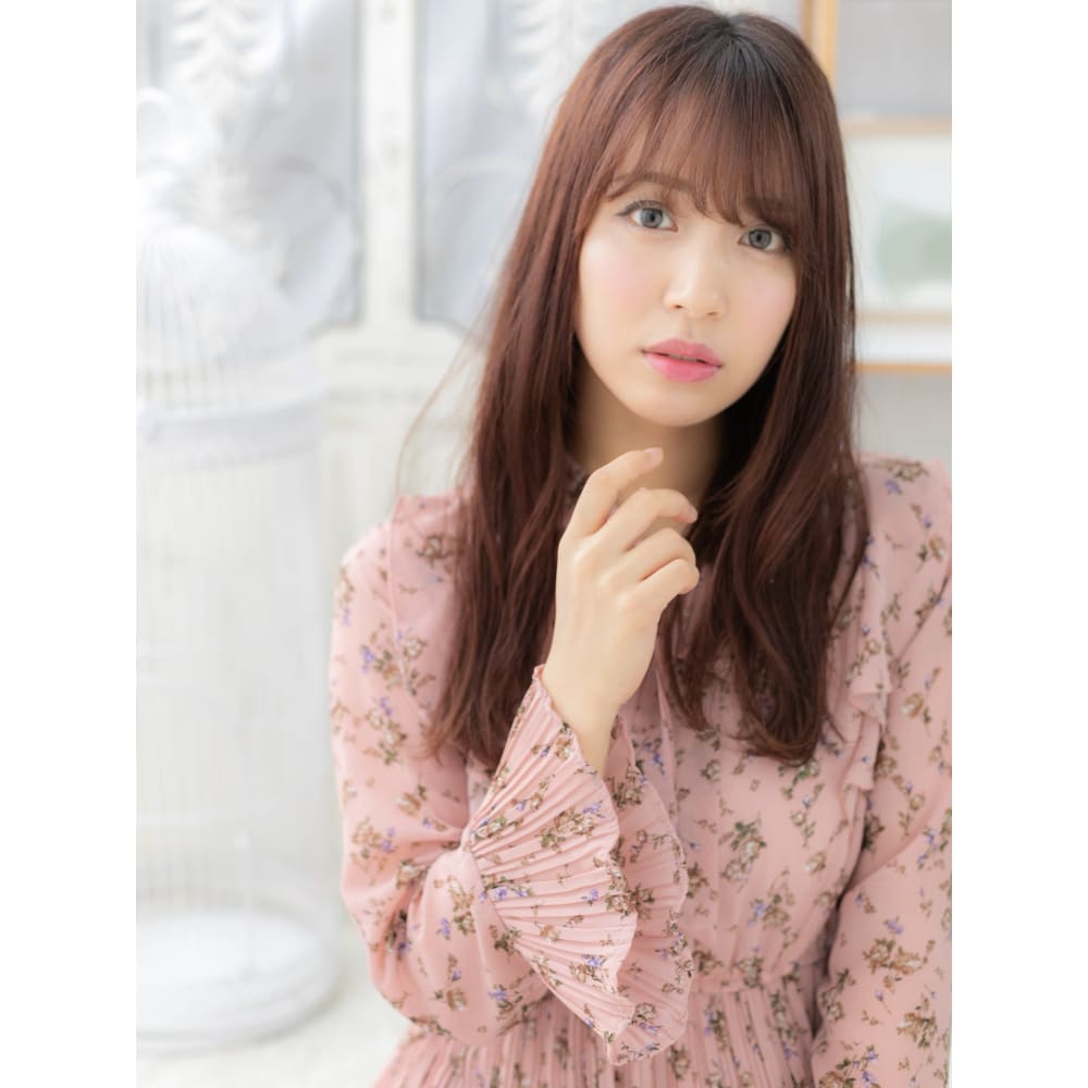 ピンクブラウンで大人かわいい外国人風ロング 暖色系カラー Mod S Hair 上尾 モッズヘア 上尾西口店 モッズヘア アゲオニシグチテン のヘアスタイル 美容院 美容室を予約するなら楽天ビューティ