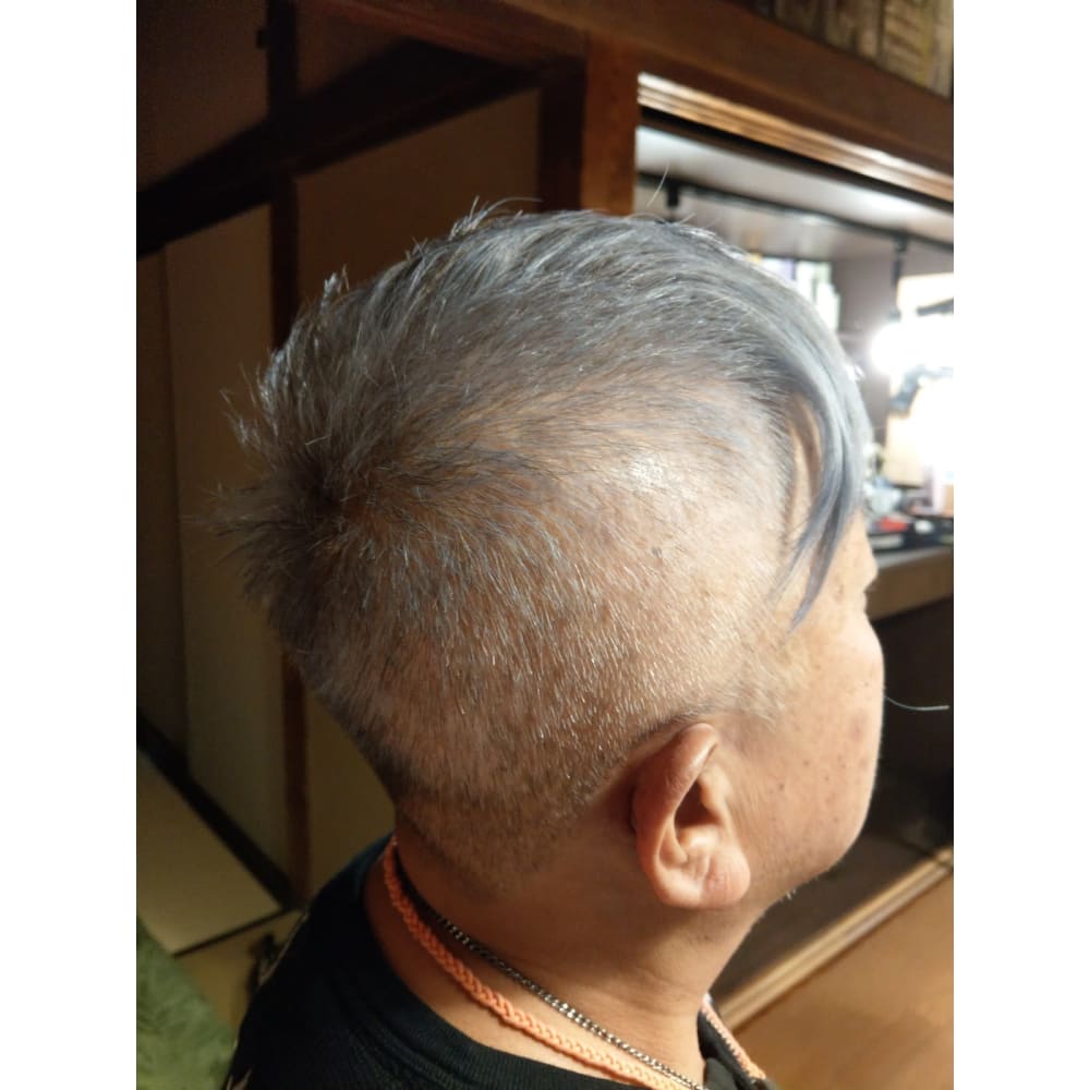 白髪はチャームポイント うっすらブルーの個性派フェード ヒトトケ ヒトトケ のヘアスタイル 美容院 美容室を予約するなら楽天ビューティ