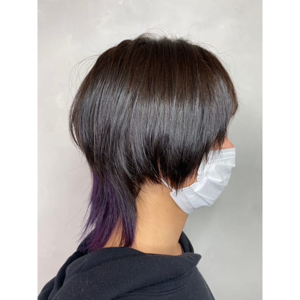 ウルフ ネオウルフ インナーカラー 紫 brocante luxbeブロカントラックスビー立川北口店 ブロカントラックスビータチカワキタグチテン のヘアスタイル 美容院 美容室を予約するなら楽天ビューティ