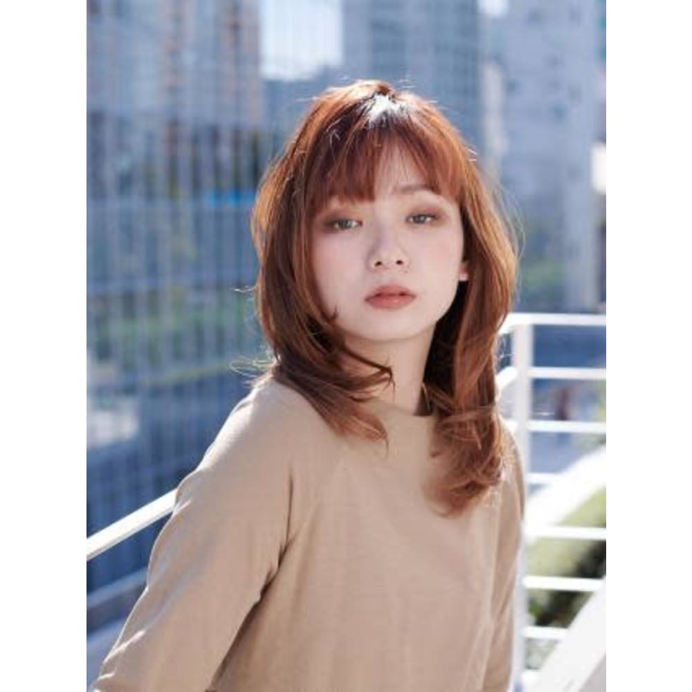 オレンジブラウン セミウルフ Aube Hair Liam 仙台卸町店 オーブヘアーリアムセンダイオロシマチテン のヘアスタイル 美容院 美容室を予約するなら楽天ビューティ