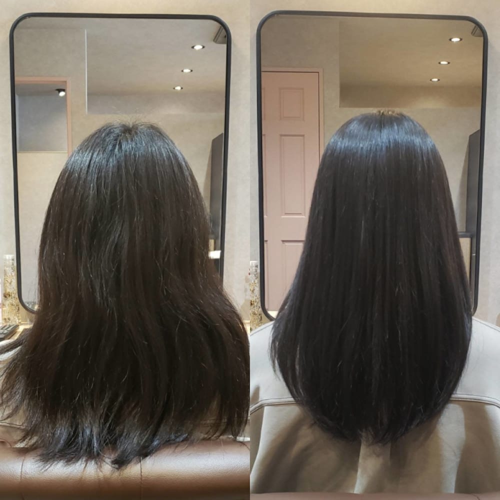 髪質改善 ストレートケア ブローでくせやうねりをきれいに伸ばすユニークな縮毛矯正です 縮毛矯正と髪質改善の美容院 Smuk シュクモウキョウセイトカミシツカイゼンノビヨウインスムーク のこだわり特集 美容院 美容室を予約するなら楽天ビューティ