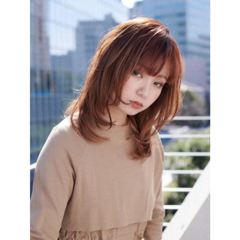 オレンジブラウン セミウルフ Aube Hair Float 京都5号店 オーブヘアフロートキョウトゴゴウテン のヘアスタイル 美容院 美容室を予約するなら楽天ビューティ