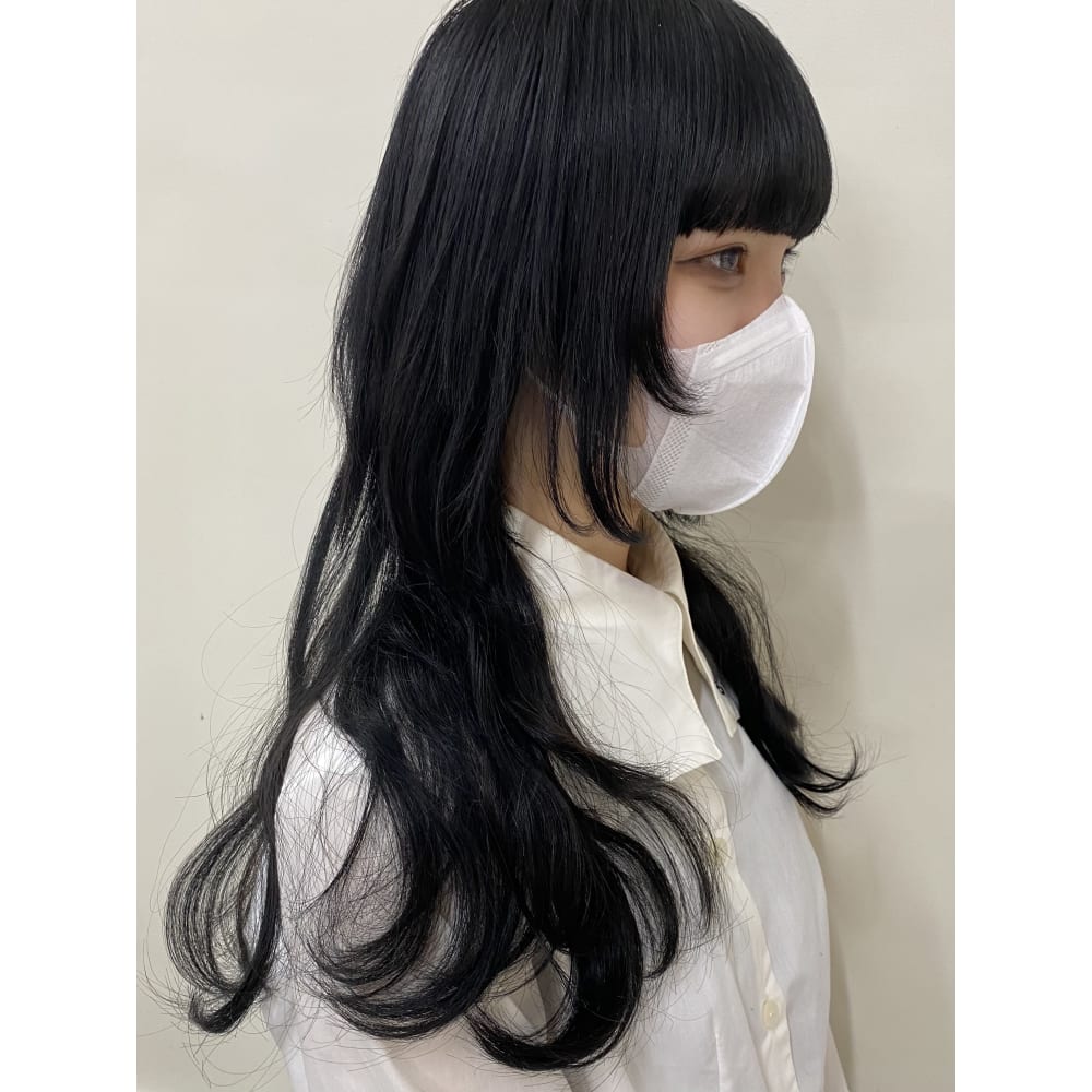 ロングウルフ ウルフエクステ 黒髪ロング Hair Ales Harajuku ヘアーアレス ハラジュク のヘアスタイル メンズ美容院 美容室を予約するなら楽天ビューティ