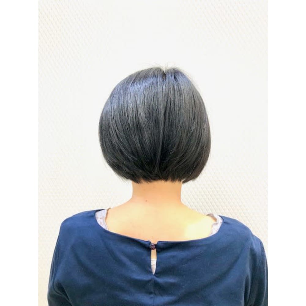 黒髪 ボブ ショートボブ 小顔 40代50代60代 白髪染め Qualis 上福岡店 クオリスカミフクオカテン のヘアスタイル 美容院 美容室を予約するなら楽天ビューティ