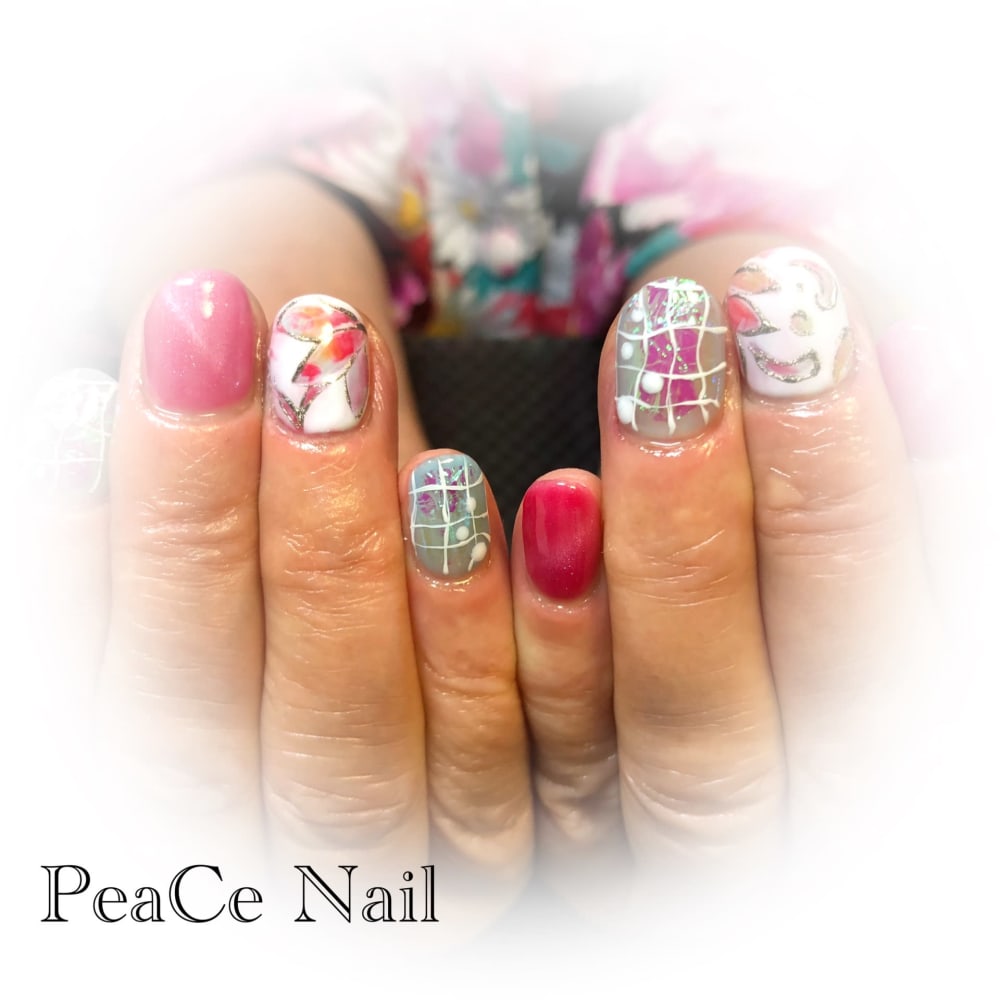 夏デザイン プライベートサロン Peace Nail ピースネイル のネイルデザイン ネイル まつげサロンを予約するなら楽天ビューティ