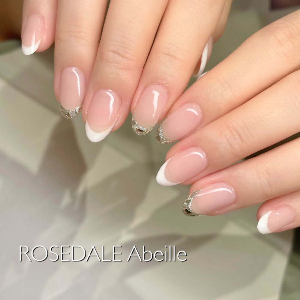 ガラスフレンチネイル Nail Salon Rosedale Abeille ネイルサロン ローズデールアベイユ のネイルデザイン ネイル まつげサロンを予約するなら楽天ビューティ