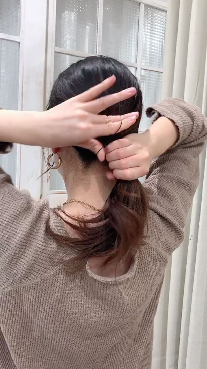 プロセス5:ポニーテールを作る