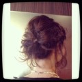 編み込みのある外国人風 ヘアアレンジ