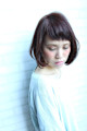 短い前髪が可愛いゆるふわボブ