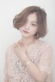 前髪なしのふんわりウェーブボブ 前髪なしのふんわりウェーブボブ
