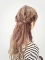 編みこみハーフアップ