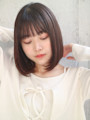 パッツン前髪のストレートボブ