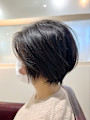 【liesta salon村上】黒髪丸みくびれショート