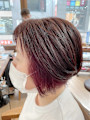 ショートボブ×インナーピンクパープル