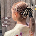 ミルクティーベージュ×セミロング